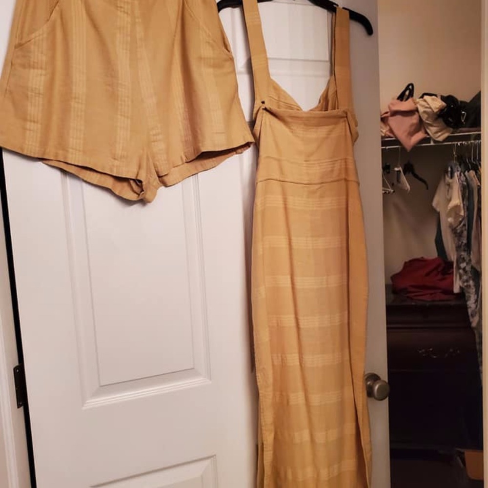 Free People Mustard Yellow Maxi Dress with Straps